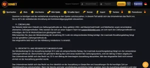 Zahlungsauswahl mit mehreren Methoden in der Donbet-Kassenansicht